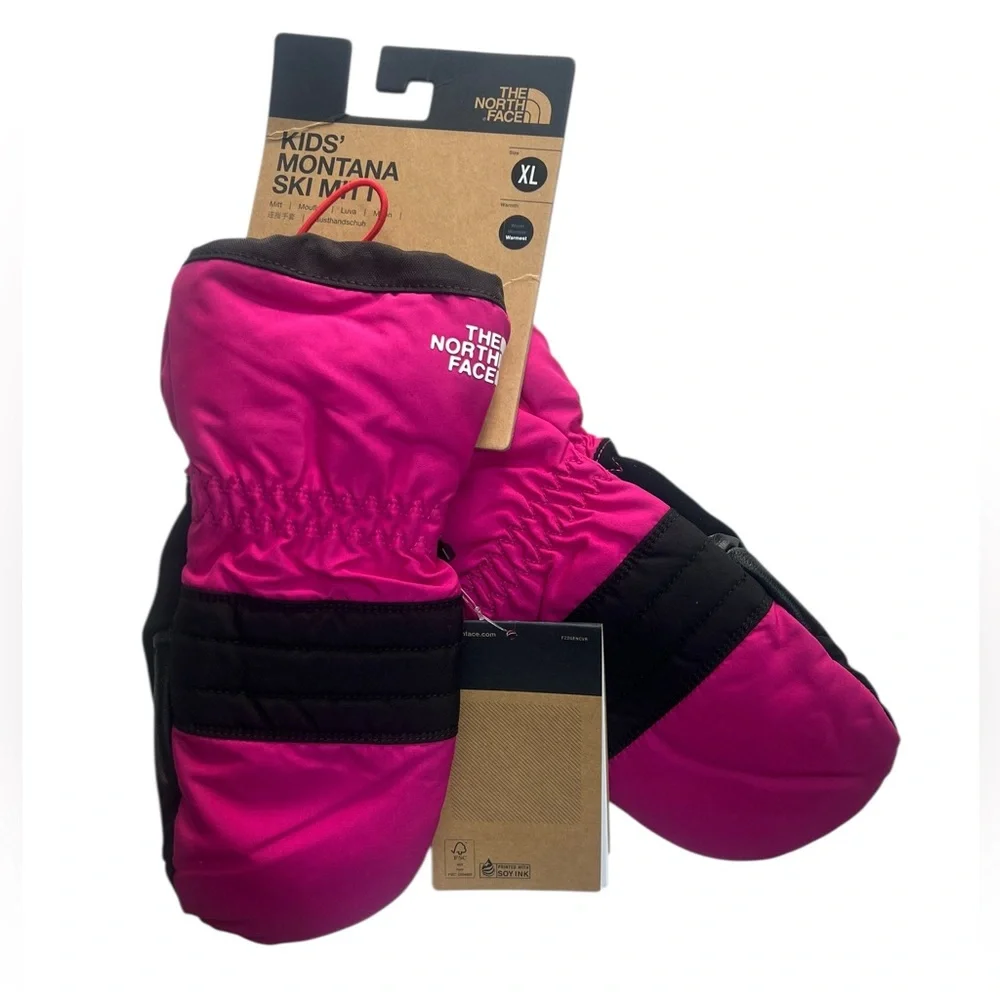 North Face kids XL hot pink Montana mittens